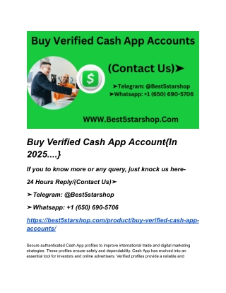 Buy Verified Cash App Account{In 2025....}
