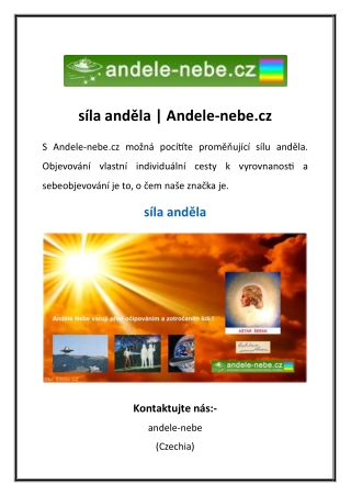 síla anděla | Andele-nebe.cz