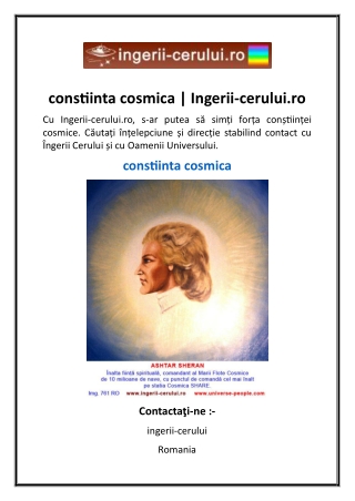 constiinta cosmica | Ingerii-cerului.ro