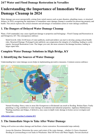 Water Damage Restoration for Residential Properties in Nicholasville