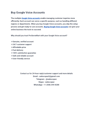 Buy Google Voice Accounts