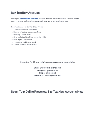 Buy TextNow Accounts