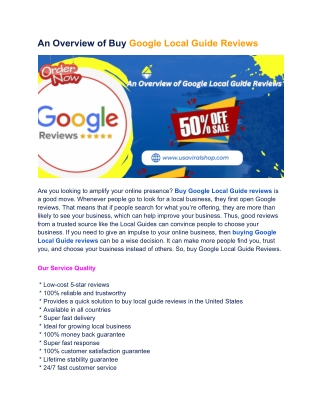 An Overview of Buy Google Local Guide Reviews