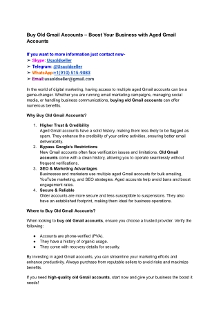 Buy Old Gmail Accounts – Boost Your Business with Aged Gmail Accounts
