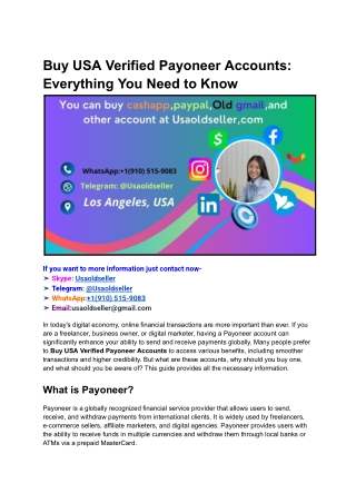 Buy USA Verified Payoneer Accounts_ Everything You Need to Know