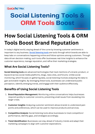 Why Social Listening & ORM Tools Are Essential for Businesses