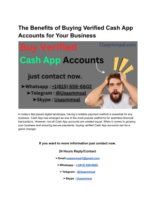 The Benefits of Buying Verified Cash App Accounts for Your Business