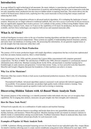 Discovering Hidden Talents with AI-Based Music Analysis Tools