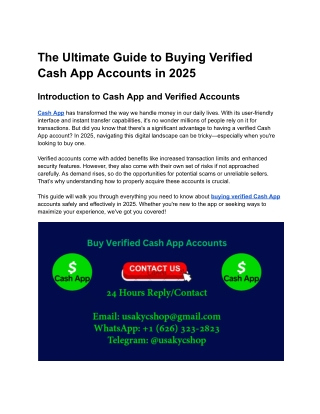 The Ultimate Guide to Buying Verified Cash App Accounts in 2025
