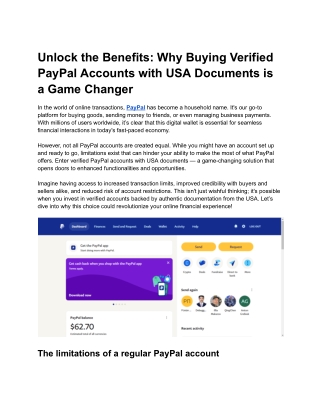 Unlock the Benefits_ Why Buying Verified PayPal Accounts with USA Documents is a Game Changer