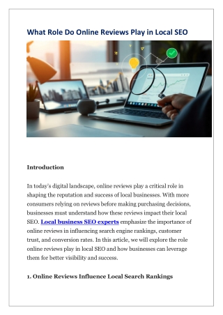 What Role Do Online Reviews Play in Local SEO