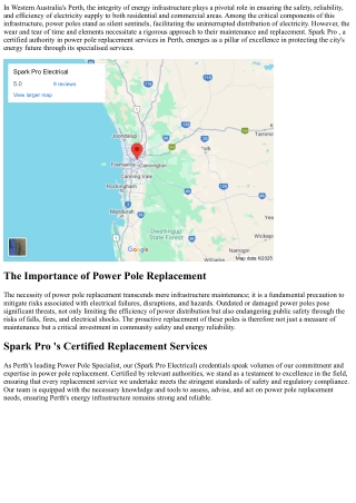 Securing Perth's Energy Future: The Imperative of Private Power Pole Replacement