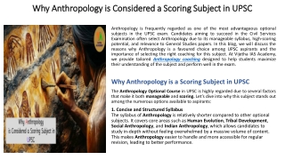 Why Anthropology is Considered a Scoring