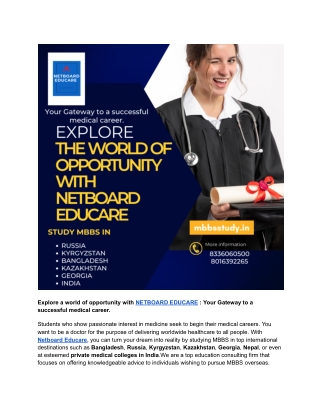 Explore a world of opportunity with NETBOARD EDUCARE : Your Gateway to a succes