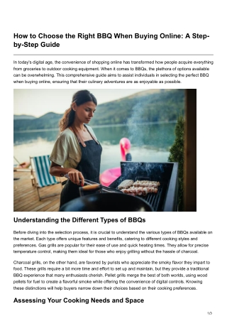 How to Choose the Right BBQ When Buying Online A Step-by-Step Guide