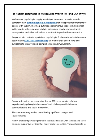 Is Autism Diagnosis in Melbourne Worth It Find Out Why.docx