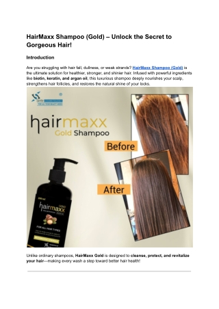 HairMaxx Shampoo (Gold) – Unlock the Secret to Gorgeous Hair