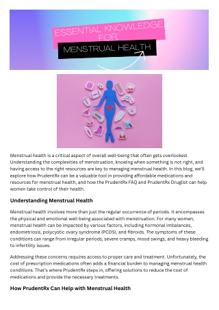 Essential Knowledge for Menstrual Health