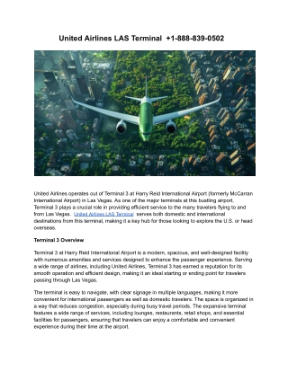United Airlines LAS Terminal   1-888-839-0502