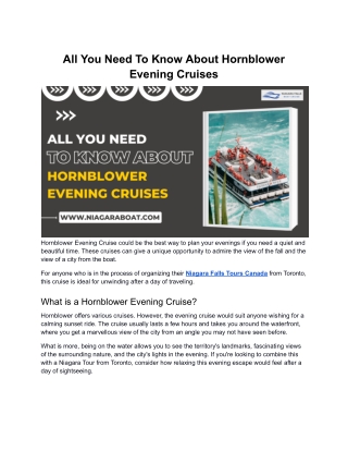 All You Need To Know About Hornblower Evening Cruises