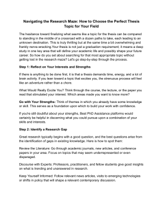 Navigating the Research Maze: How to Choose the Perfect Thesis Topic