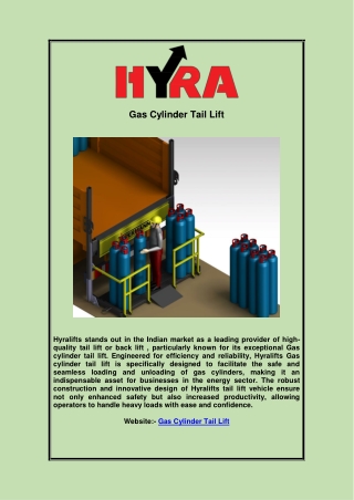 Gas Cylinder Tail Lift