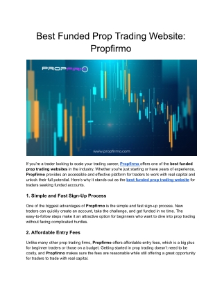 Best Funded Prop Trading Website: Propfirmo