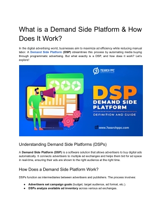 What is a Demand Side Platform & How Does It Work
