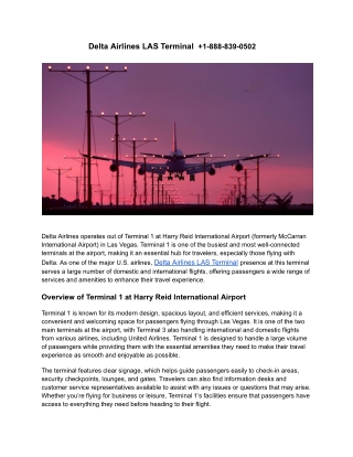 Delta Airlines LAS Terminal   1-888-839-0502