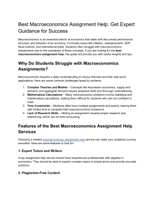 Best Macroeconomics Assignment Help_ Get Expert Guidance for Success