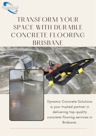 Professional Concrete Flooring Brisbane  Dynamic Concrete Solutions
