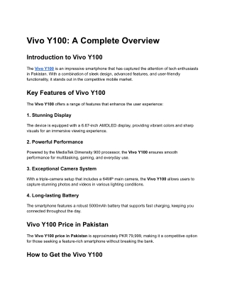 Vivo Y100_ A Complete Overview