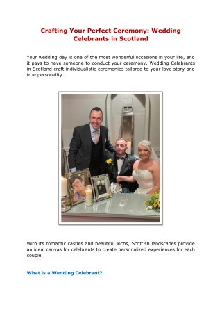 Crafting Your Perfect Ceremony: Wedding Celebrants in Scotland