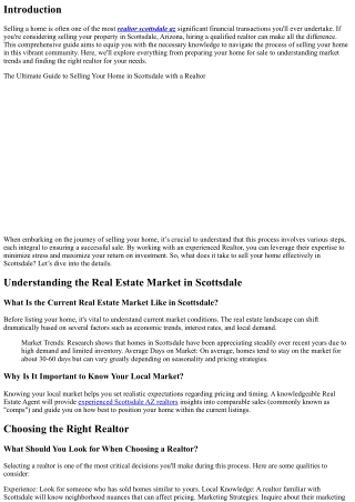 The Ultimate Guide to Selling Your Home in Scottsdale with a Realtor