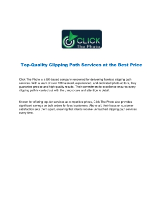 Clipping Path Services