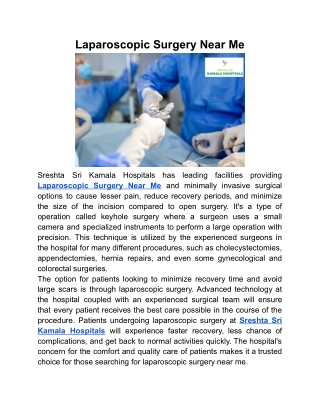 Laparoscopic Surgery Near Me