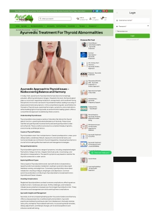 Ayurvedic treatment for thyroid abnormalities