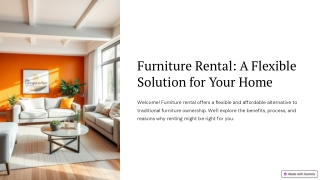 Furniture Rental: A Flexible Solution for Your Home