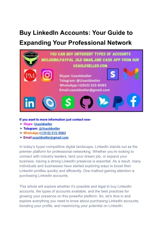 Buy LinkedIn Accounts_ Your Guide to Expanding Your Professional Network