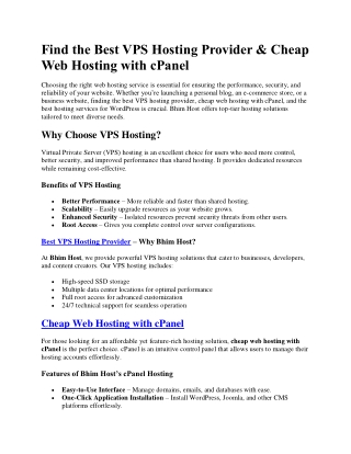 Find the Best VPS Hosting Provider