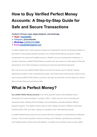How to Buy Verified Perfect Money Accounts_ A Step-by-Step Guide for Safe and Secure Transactions