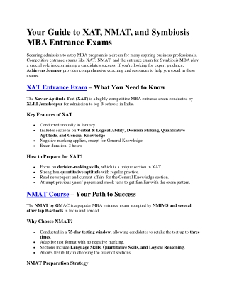 Your Guide to XAT, NMAT, SNAP Exam