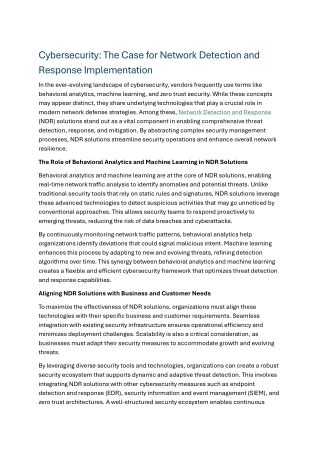 Network Detection and Response