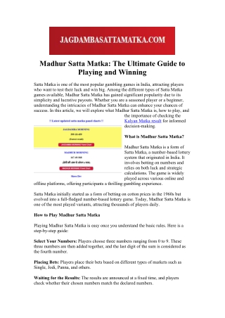 The Ultimate Guide to Playing and Winning