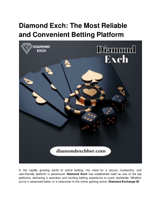 Diamond Exch_ The Most Reliable and Convenient Betting Platform