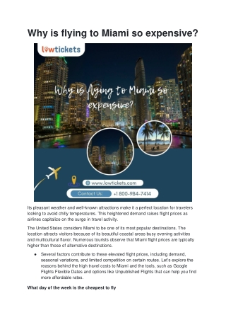 Why is flying to Miami so expensive?