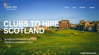 Premium Golf Club Hire & Rental in Edinburgh & Glasgow, Scotland