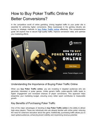 How to Buy Poker Traffic Online for Better Conversions_