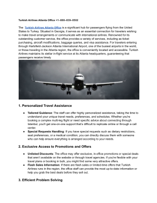 Turkish Airlines Atlanta Office   1–888–839–0502