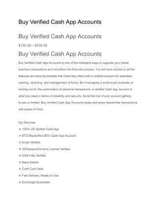 Buy Verified Cash App Accounts